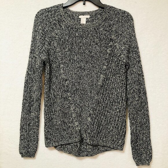 H&M Black & White Knit Long Sleeve Crewneck Sweater Size XS - Picture 1 of 9